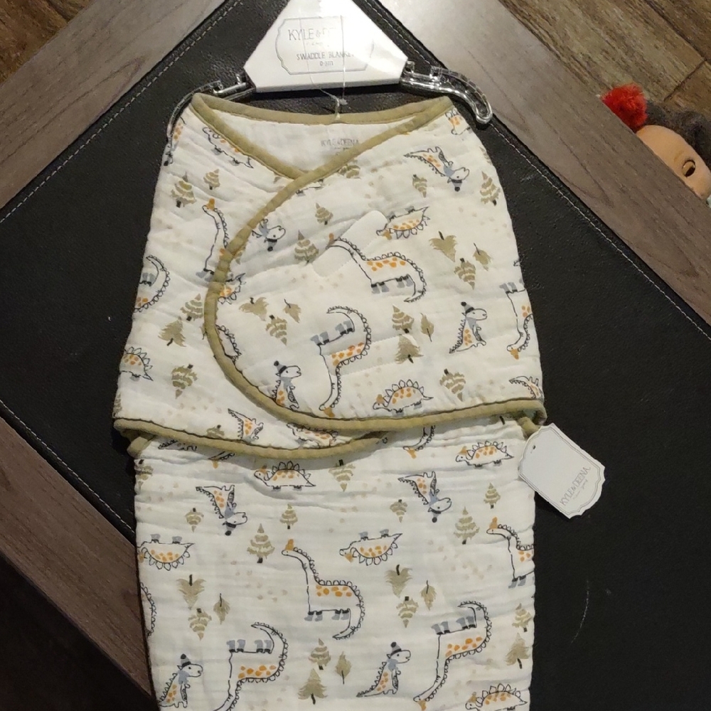 Baby Dinosaur Print Swaddle Blanket